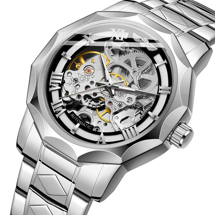 Men's Automatic Chronograph Watch - Casual Leather Strap - Quartz Mechanical