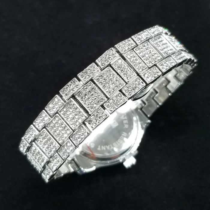 Montre Femme Cristaux Acier Plein - Montre-Bracelet Quartz Élégante