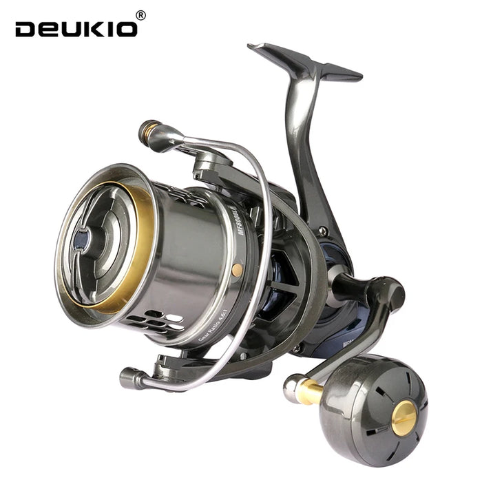DEUKIO moulinet de pêche Jigging longue portée 8000 10000 12000 série 8 + 1BB moulinets de pêche de Surf 44LB traînée Max grand moulinet d'eau salée