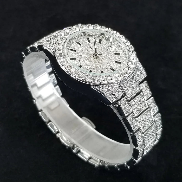 Montre Femme Cristaux Acier Plein - Montre-Bracelet Quartz Élégante