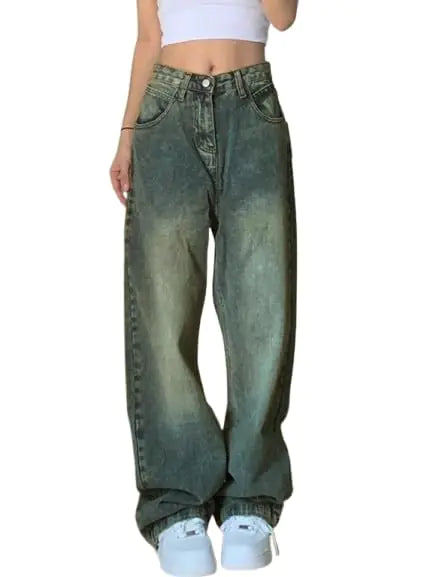 Jean Jambe Large Femme Y2K Style Boyfriend Baggy Rétro 90s 