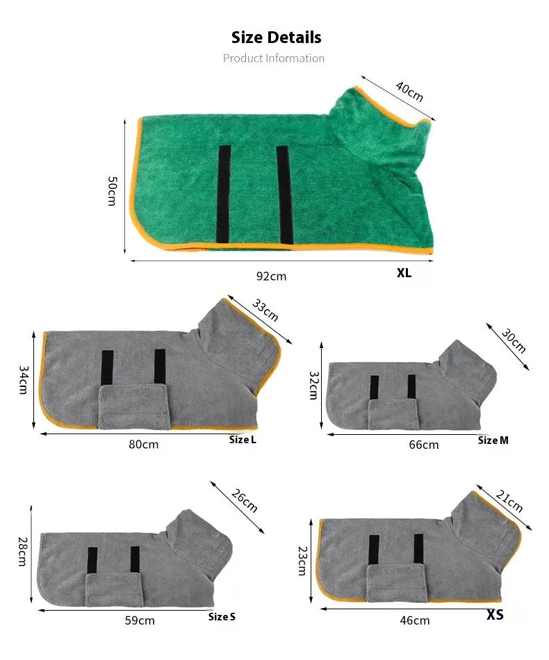 Peignoir pour chien et serviette de bain pour chat